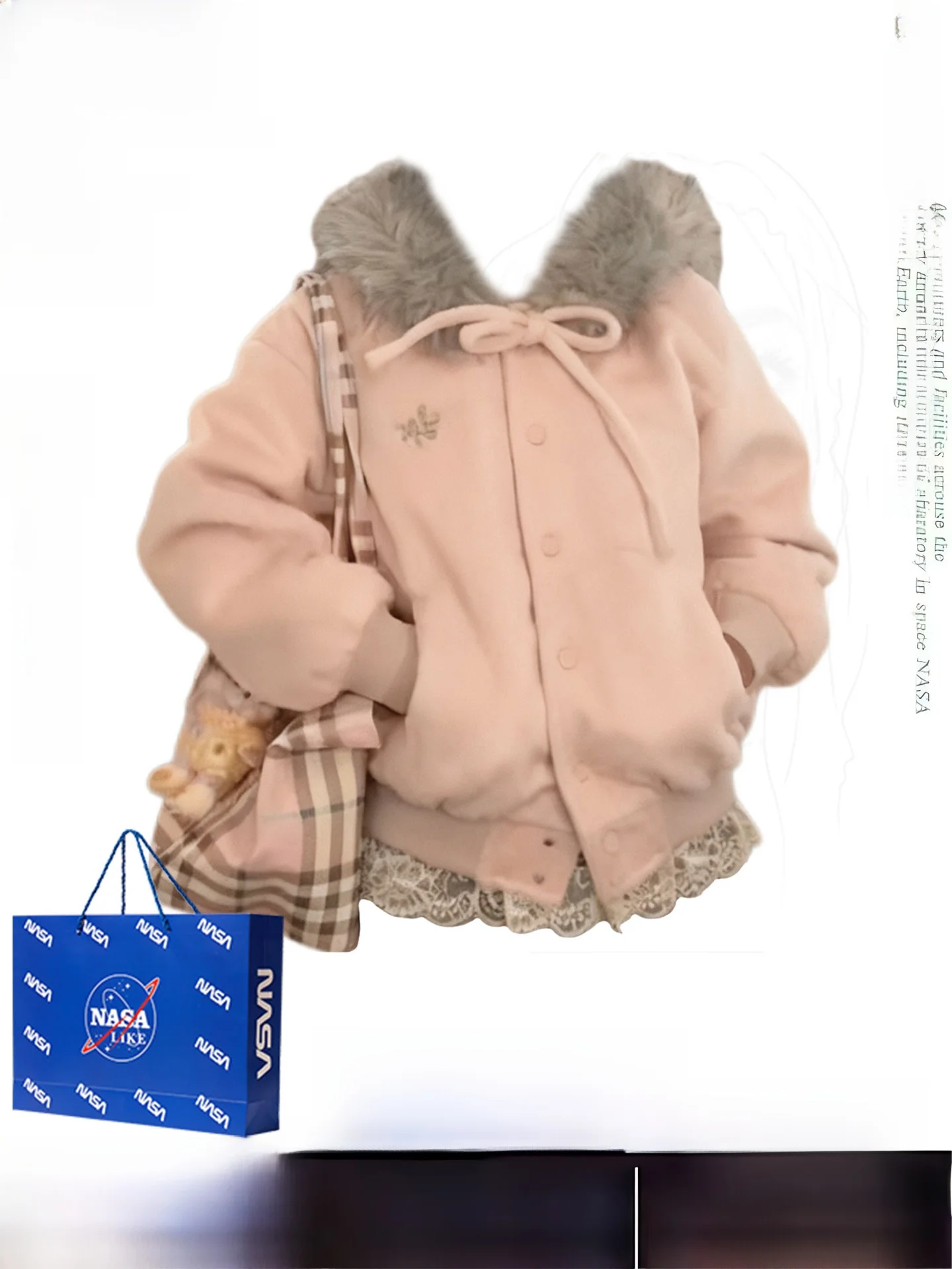 

Новое поступление: Женское шерстяное пальто свободного кроя Sweet Sle Pink с бантом, осенне-зимнее, маленького размера, с капюшоном и меховым воротником