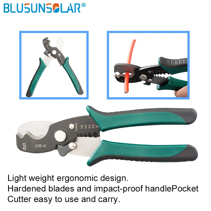 Hand Electrician Pliers for Crimping Wire Cable from 4-50mm2 12-1 AWG with Cable Cutters/Thickened and Reinforced Metal Plate