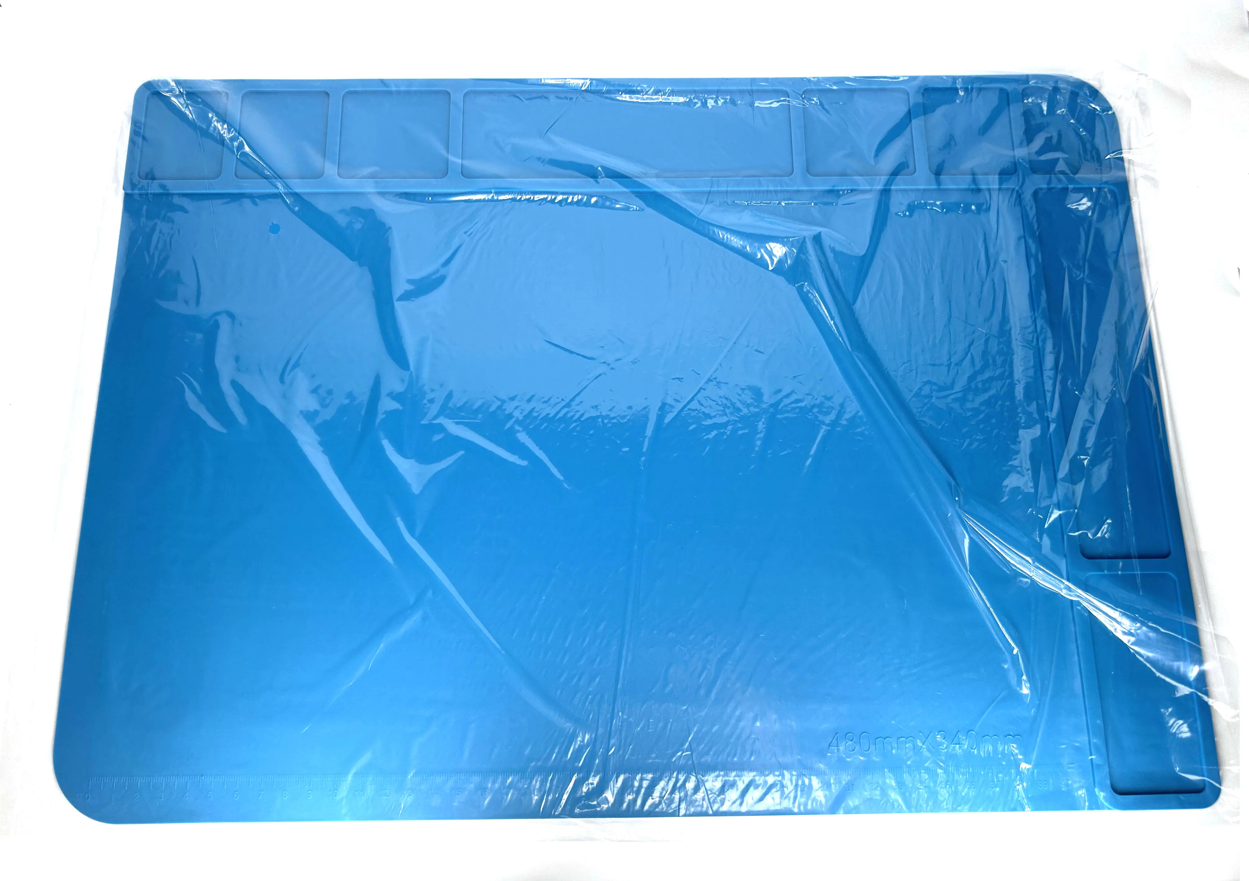 Grand coussin de réparation d'isolation thermique bleu, poste de travail à souder, polymères, plate-forme de maintenance de soudage au silicium, 480x340mm