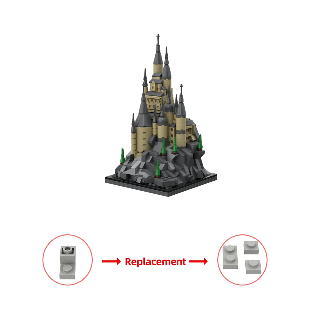 Moc mini blocos de construção modelo castelo brinquedo de montagem diy para crianças e adultos, conjunto de arquitetura criativa decoração de exibição