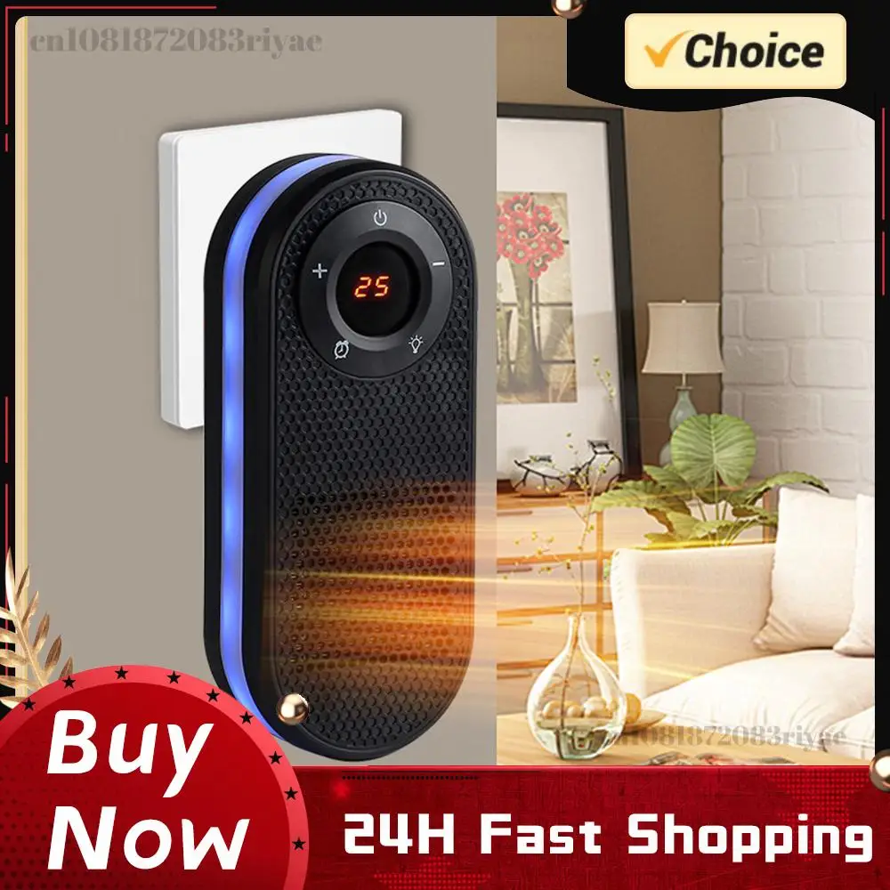 Wall Mounted Space Heater with Night Light Quiet Desk Warmer 180 Degree Rotatable Small Quick Heat Room Warmer for Winter Indoor