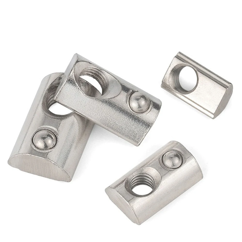 Nakrętki sprężynowe Weiyi M3 M4 M5 M6 M8, półokrągłe, elastyczne, do rowków profilu aluminiowego serii Eu 2020 3030