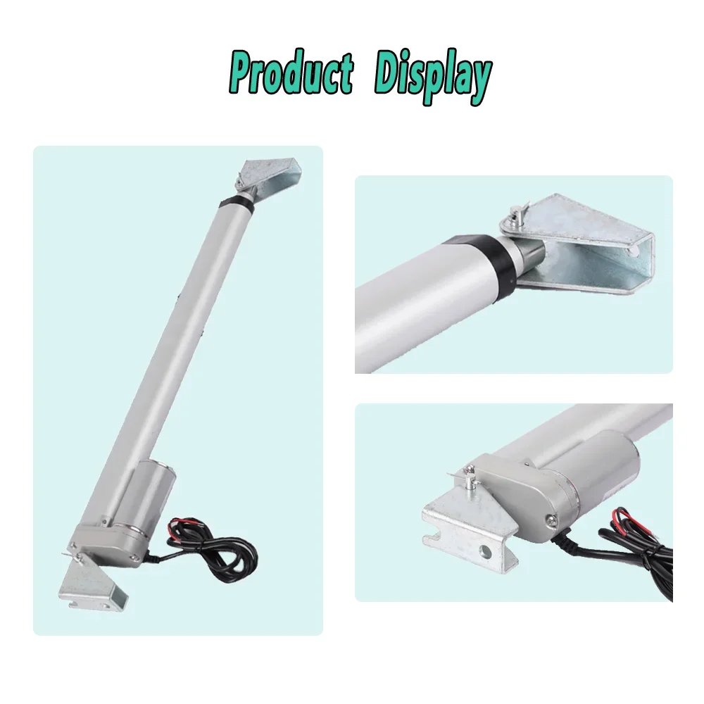 Heavy Duty 150kg Linear Actuator 12V DC, 4mm/s Adjustable Stroke 100-1000mm, IP54 Waterproof with Dual Brackets & T2 Connector
