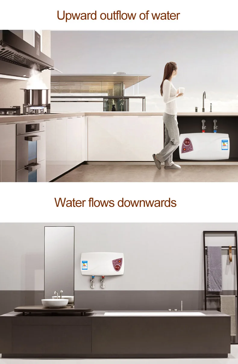 Nuovo Arrivo 10L 1600W 2000W Montaggio A Parete Serbatoio Geyser Cucina di Stoccaggio Scaldabagni Elettrici per il Bagno