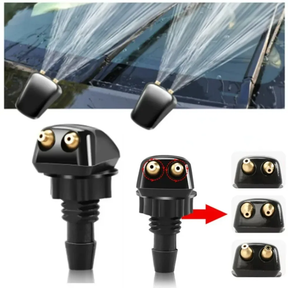 

2pcs Car Windshield Wiper Washer Spray Nozzle Fits Most Models Dual Holes Water Jet