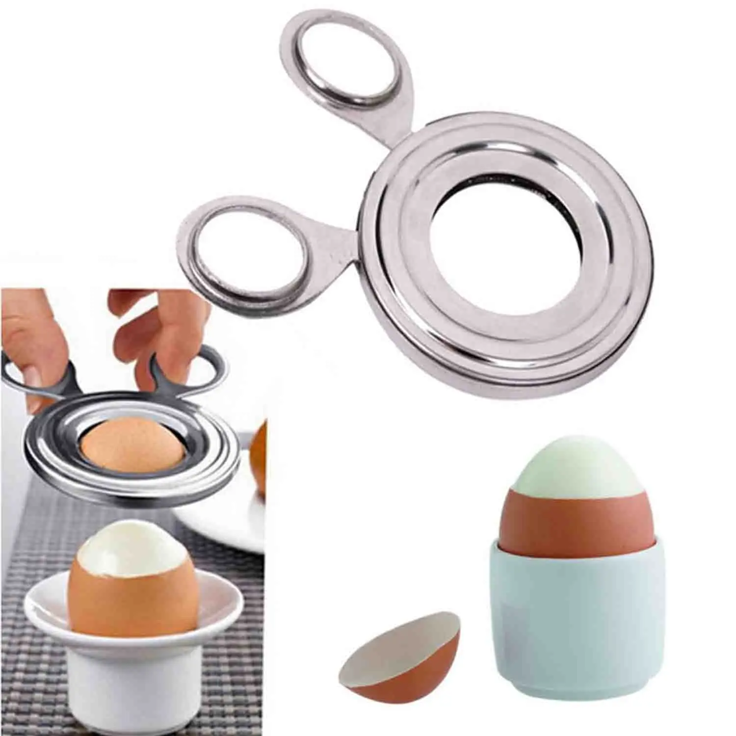 Egg Whisk Tool Multifunctional Whisk Egg Opener Scissors Slice Stainless Steel Slice Egg Separator Kitchen Gadget Accessories