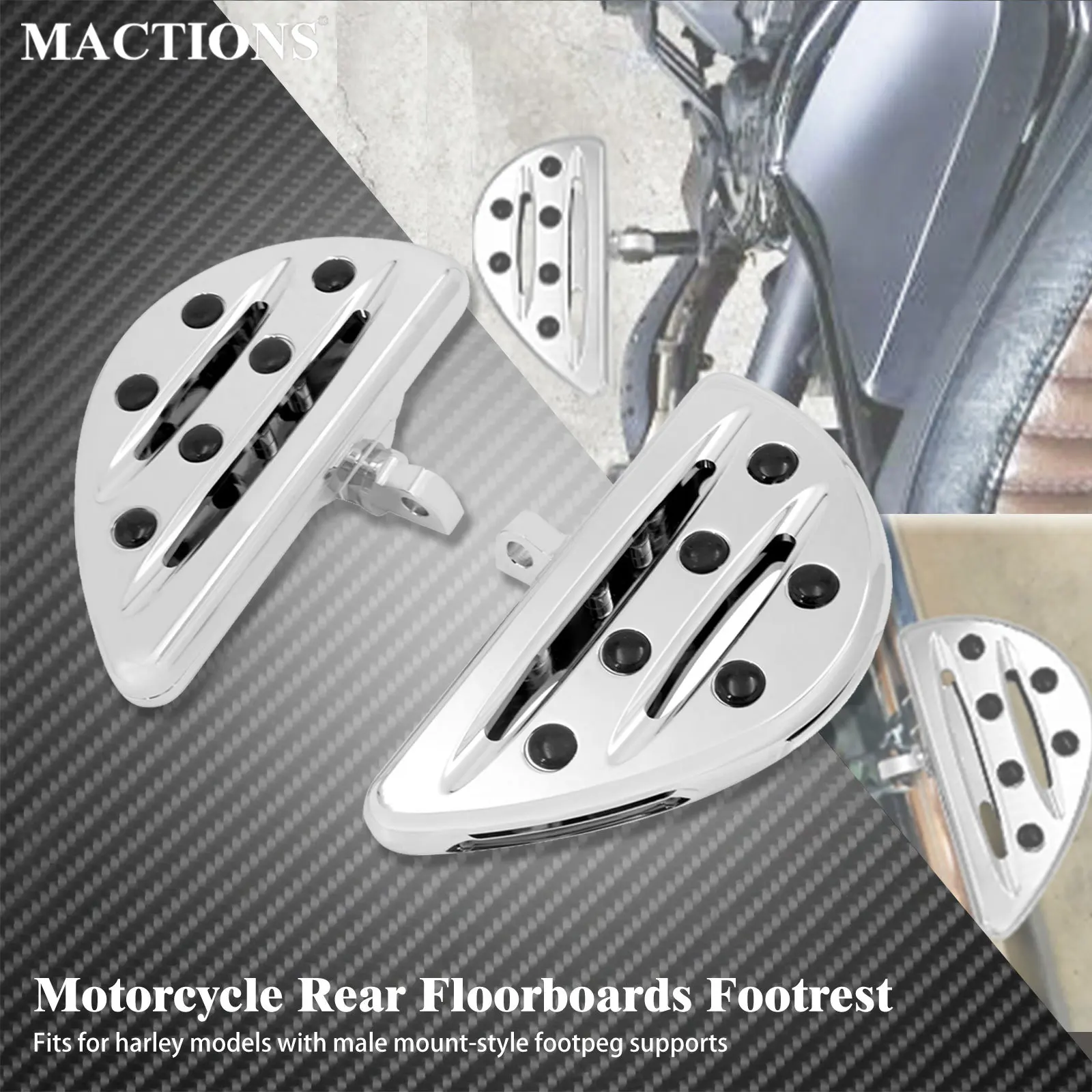 

Motorcycle Rear Footboard Pedal Passenger Foot Pegs Male Mount-Style Footrest Footboard For Harley Sportster XL Touring FLHR CNC