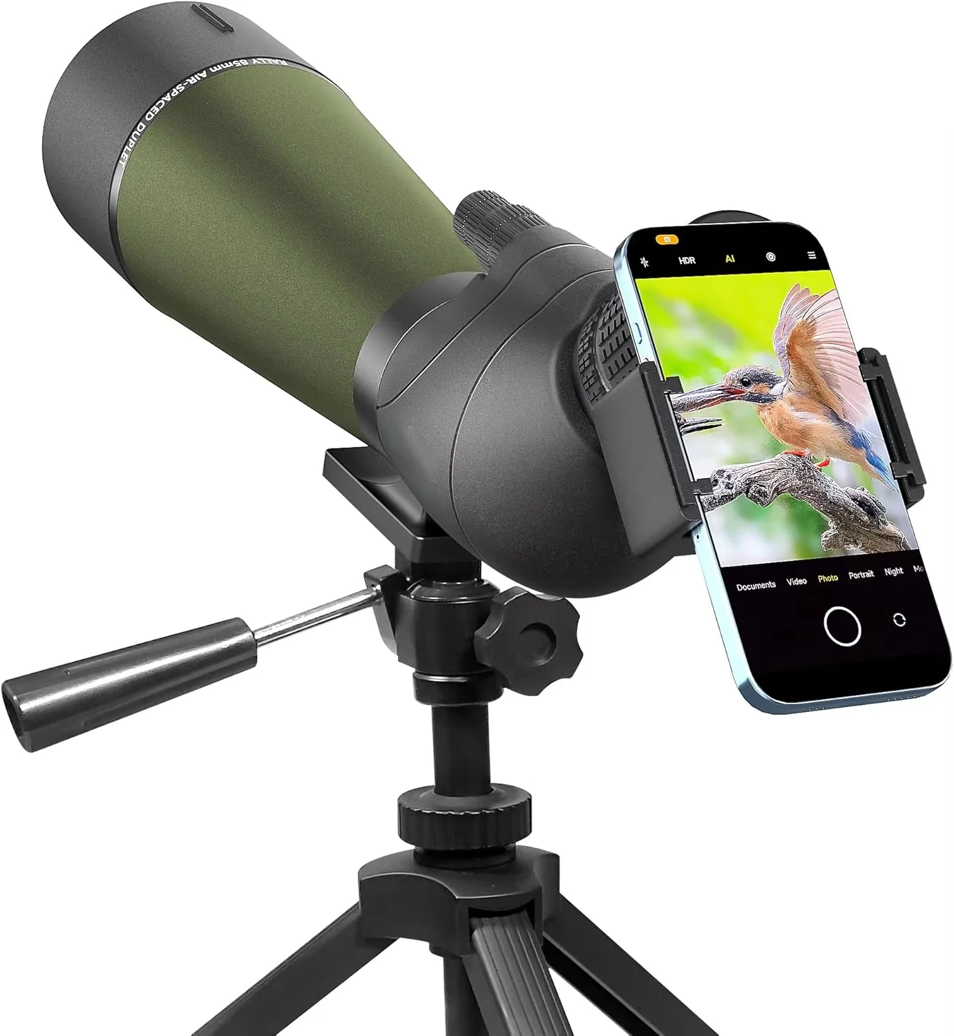 20-60x80 HD Waterproof Telescope BAK4 Outdoor Monocular Birdwatching Spyglass for Camping with Dual Focus System 80mm FMC Lens