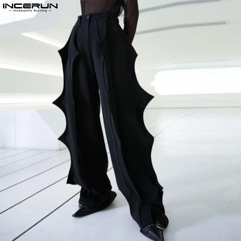 

INCERUN 2023 American Style New Men's Pantalons Fashionable Spiky Style Trousers Casual Solid All-match Simple Long Pants S-5XL