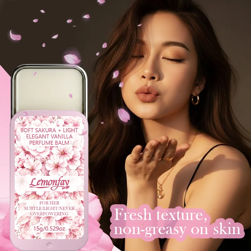 Lemonfay 15g Bálsamo Perfumado Floral Cremoso en Barra, Portátil en Caja Metálica de Bolsillo, Perfume Diario para Mujer