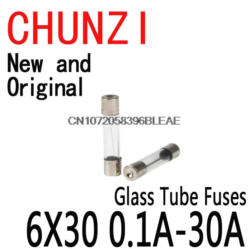 150PCS/Set 15Kinds Fast-blow Glass Tube Fuses Car Glass Tube Fuses Assorted Kit 6X30 With Box Fusiveis Fuses 6*30 0.1A-30A