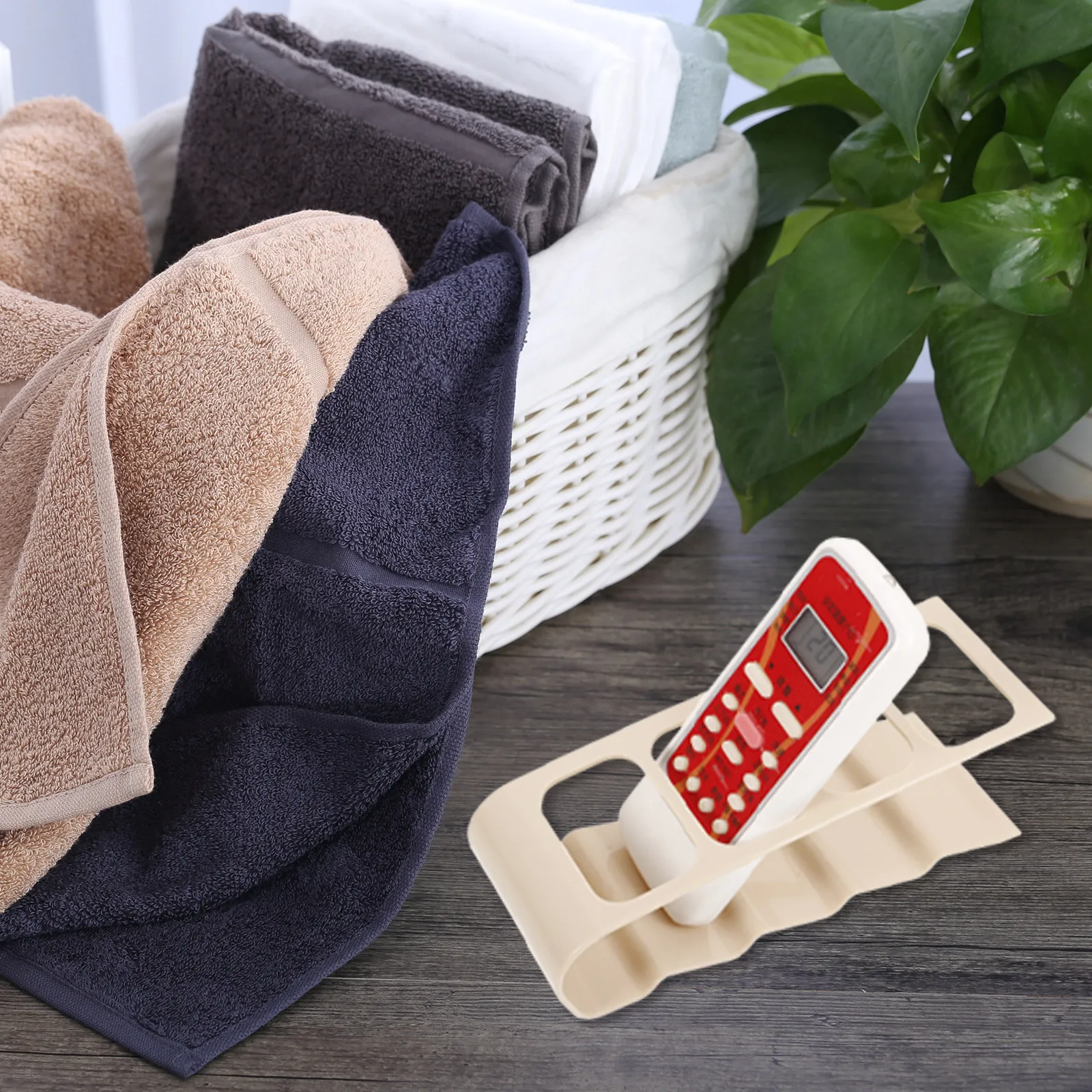 4 Slot Remote Organizer Stand for TV Remote Controls Storage Holder Compact Portable Home Office Desk Organizer Antislip Non