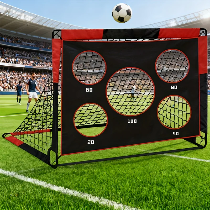 

Футбольные ворота 2-в-1 с отстегивающейся тренировочной сеткой из оксфордской ткани с множеством отверстий