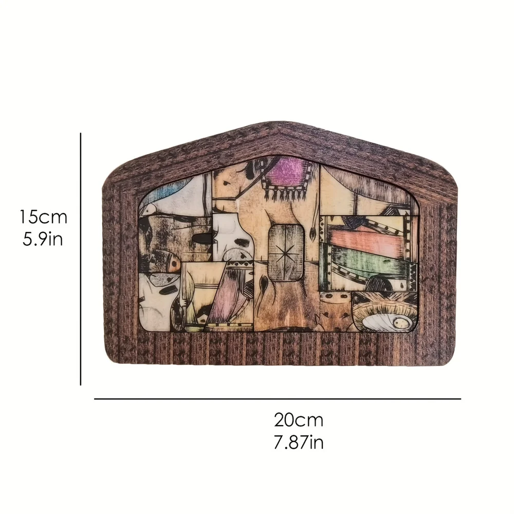 قطعة واحدة، لغز المهد، هدايا عيد الميلاد الخشبية الممتعة المصنوعة يدويًا، ديكور المنزل، ديكور الغرفة #6