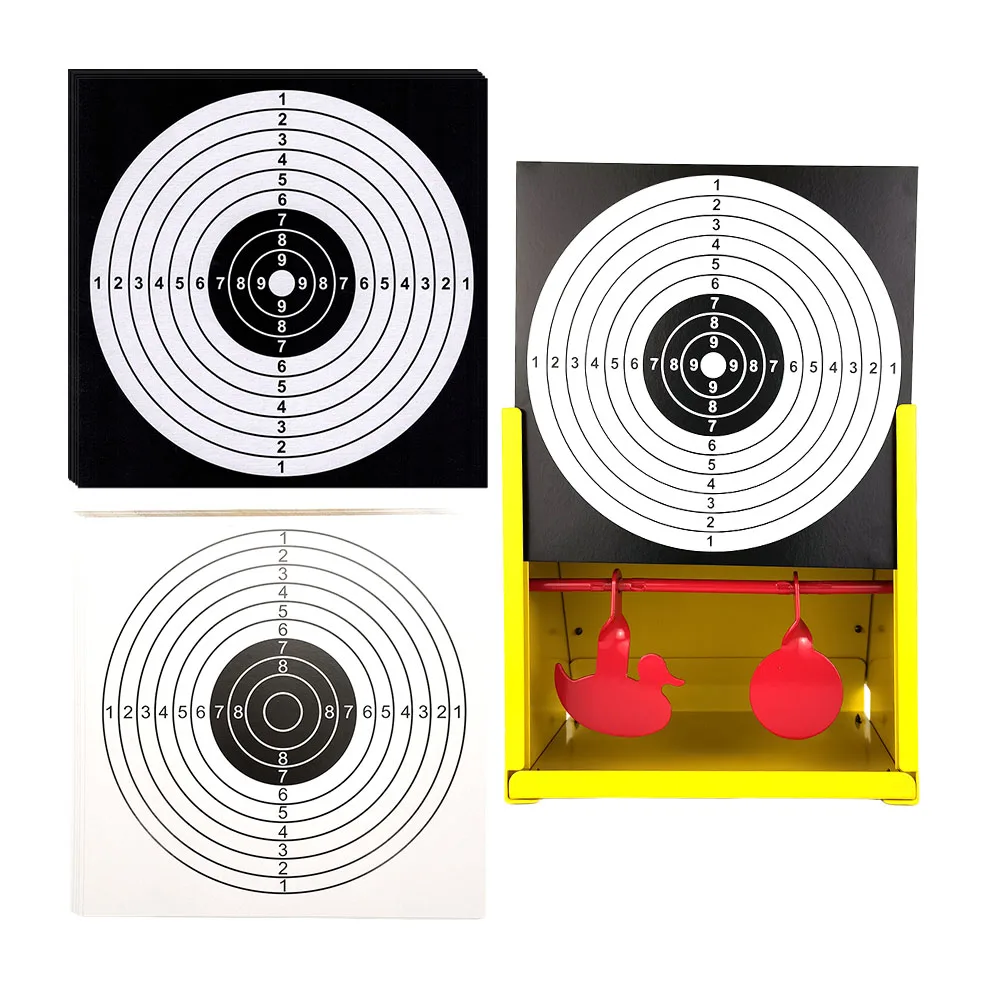 Multi-functional shooting storage target box, come with 20pcs target paper, suitable for soft bullets, water/ plastic bullets