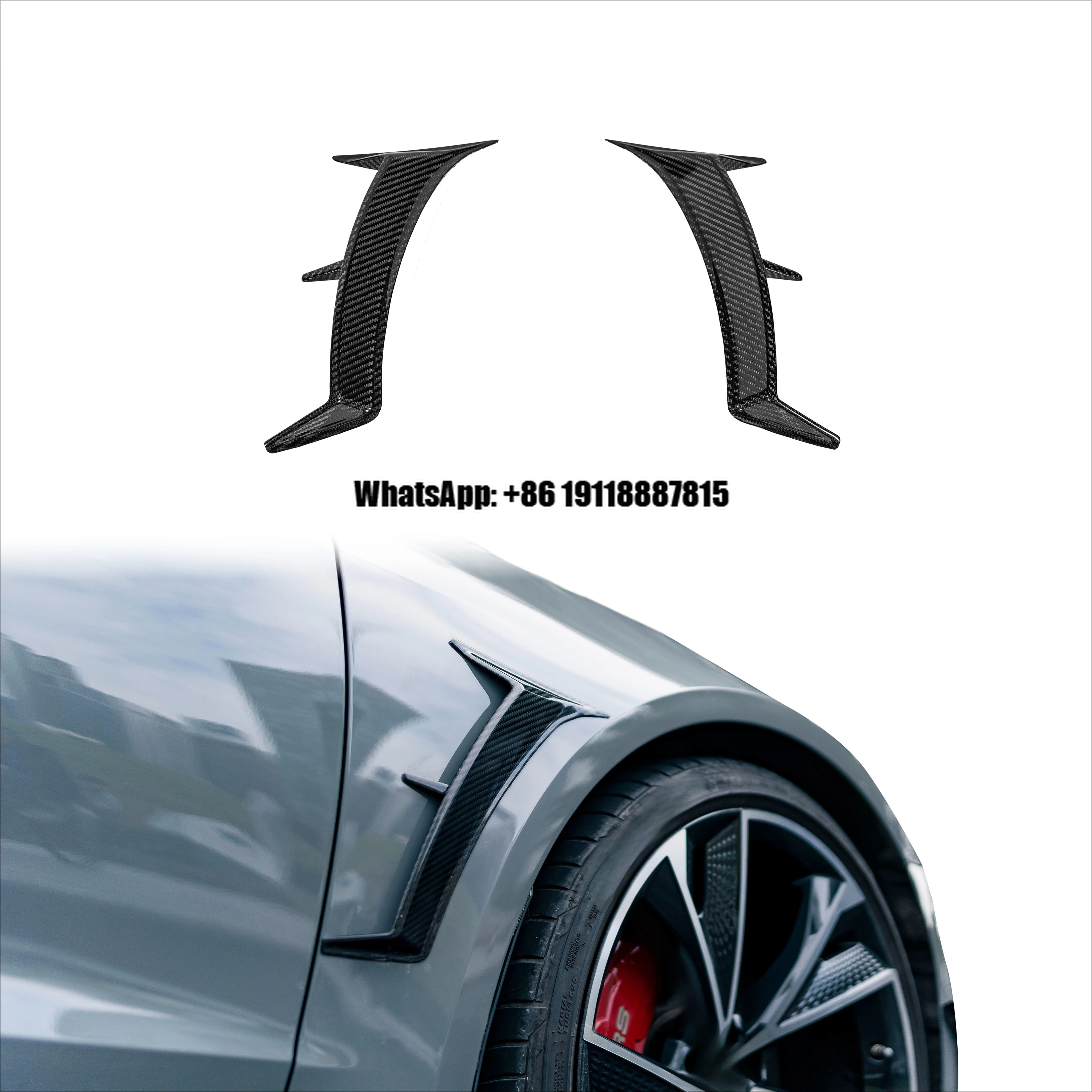 

Karbel Carbon Fiber Body Kit Fender Trim for Audi RS7 C8 Fender Side air Deflector Trim