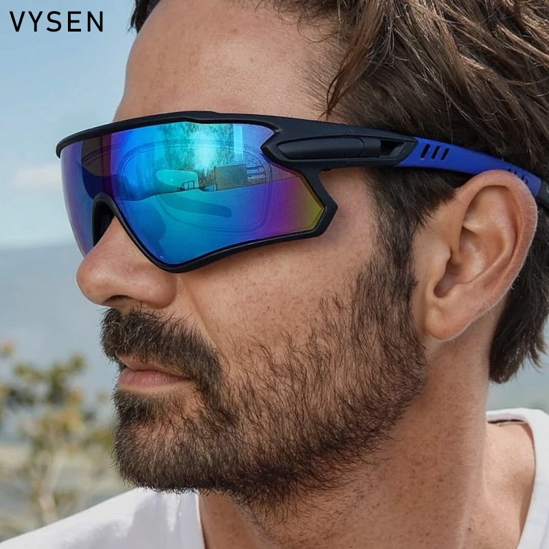 المتضخم الاستقطاب قطعة واحدة درع النظارات الشمسية الرجال 2025 العلامة التجارية الفاخرة خمر يندبروف نظارات شمسية في الهواء الطلق حملق نظارات UV400