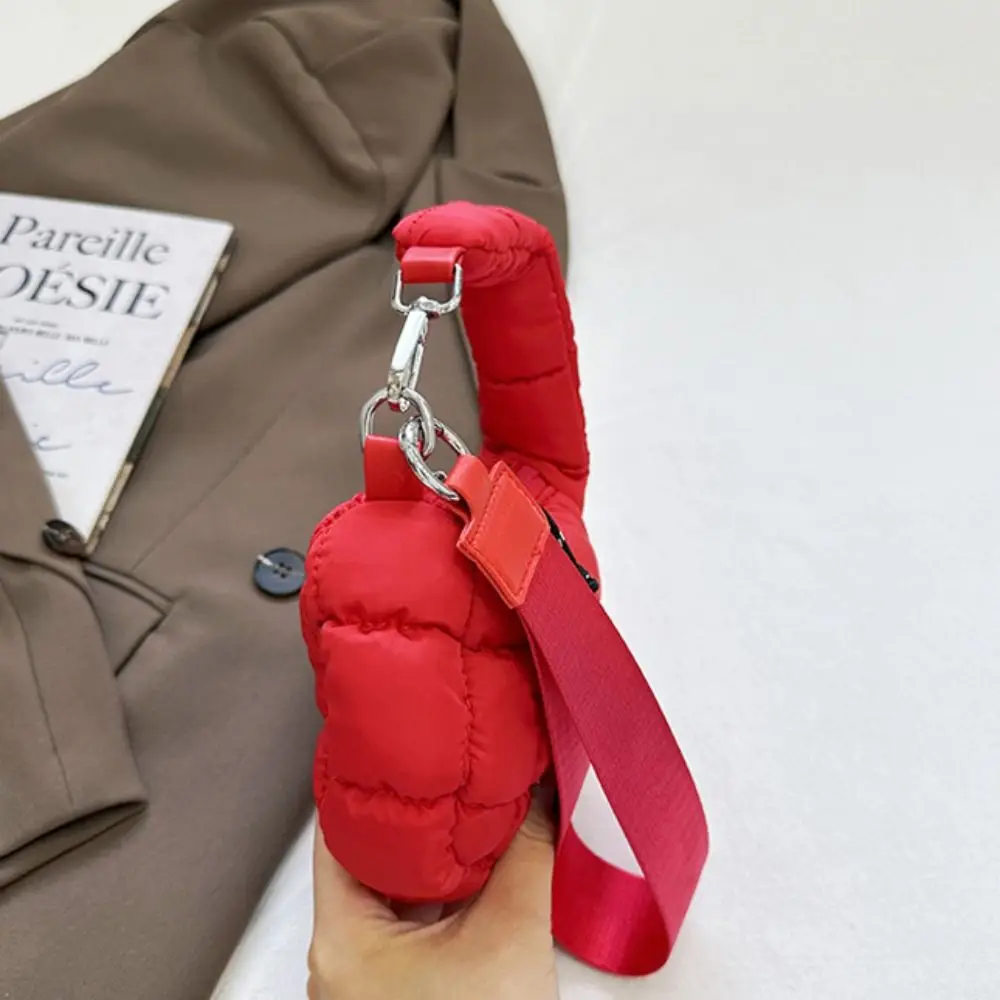 

Portable Solid Color Cloud Pleated Coin Purse Mini Handbag Korean Style Bag Pendant Quilted Card Bag Key Bag