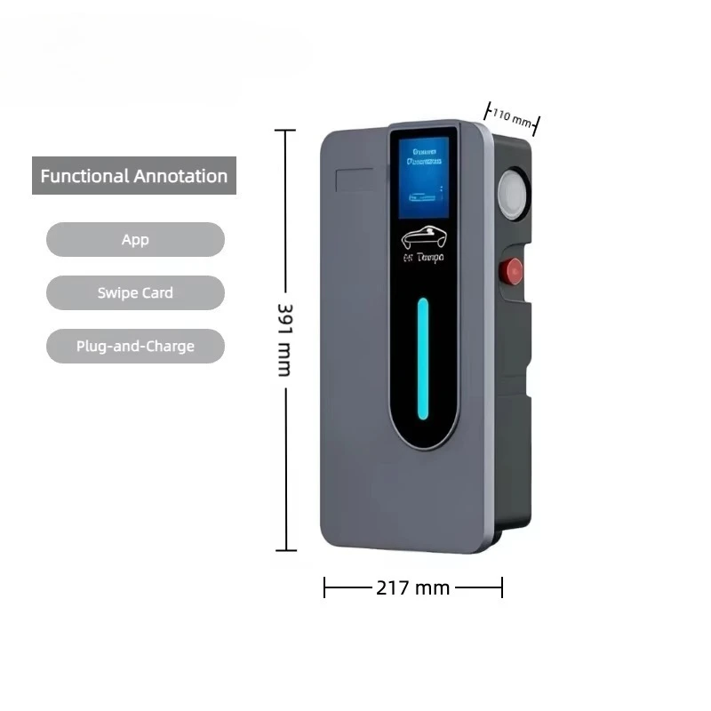 

11kW floor-to-ceiling AC electric vehicle charger with LCD screen, 32A single-phase electric vehicle charging station, waterproo