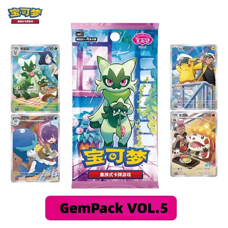 

New Sale Original PKM PTCG Gem Pack Vol.5 Serise Booster Box Sprigatito Simplified Chinese Version Cards Collection Surprise Toy