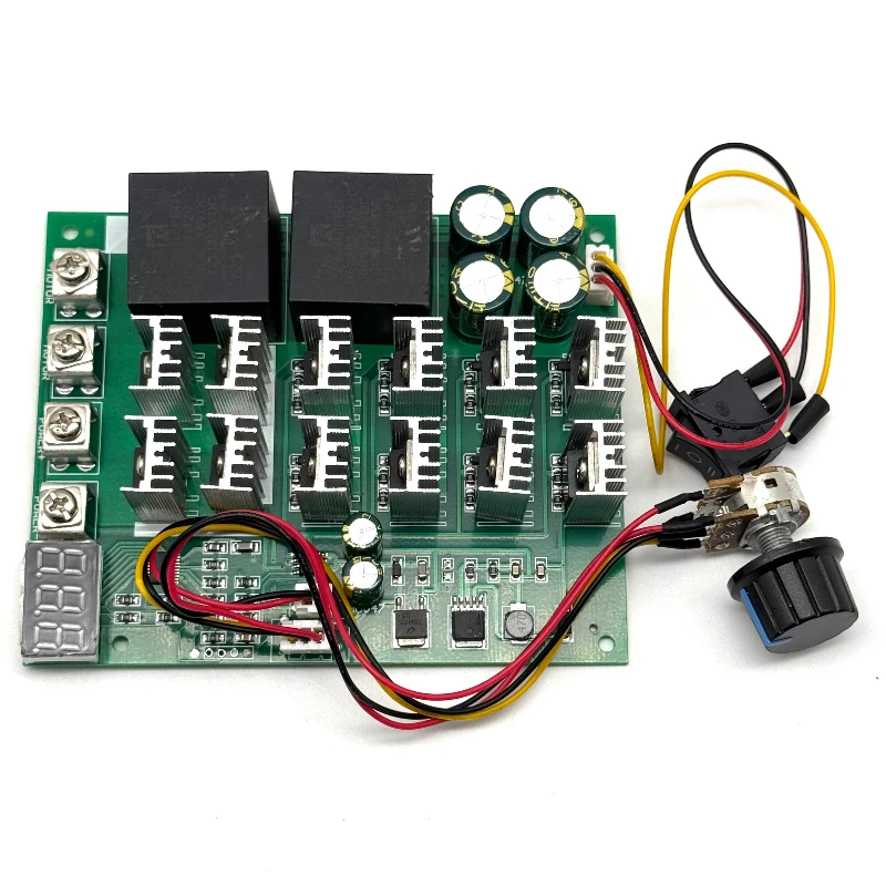 60A 10-55V Digital display PWM speed controller module forward reversal 0~100% adjustable DC motor 12V 24V 36V 48V MAX 100A