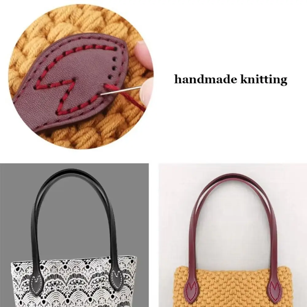 2Pcs DIY PU Leather Shoulder Bag Strap Replacement Detachable Bag Belt Core Stitching Handbag Band Handle Bag Accessories