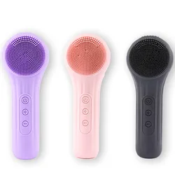 Sonic IPX7 Waterproof Facial Cleansing Brush Device Silicone Face Scrubber Exfoliator Cleaner Vibration Massager Deep Cleansing