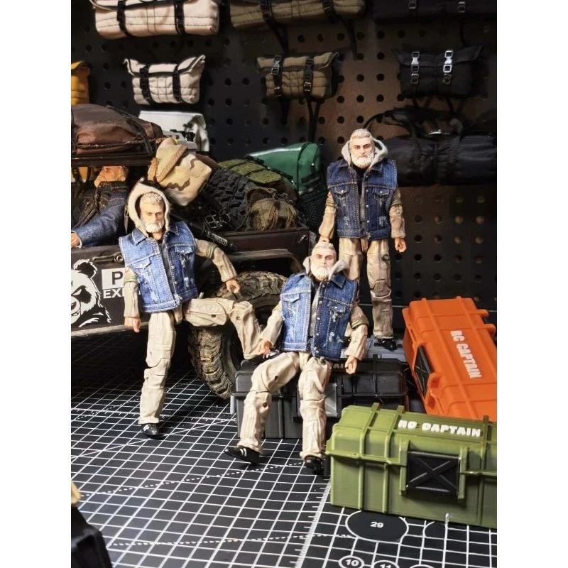 RC Crawler Driver Action Figure for 1/10 1/12 Scale RC Crawler, 14.5cm Height (11cm Sitting)RC Car Interior Decoration Part