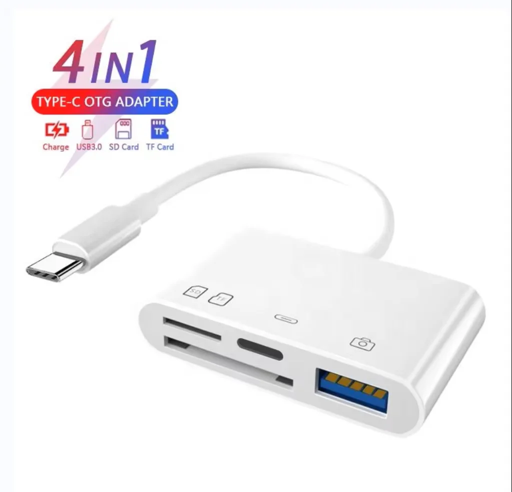 Sale 4-in-1 SD Card Reader for iPhone & iPad - Fast Charge Port, Plug & Play
