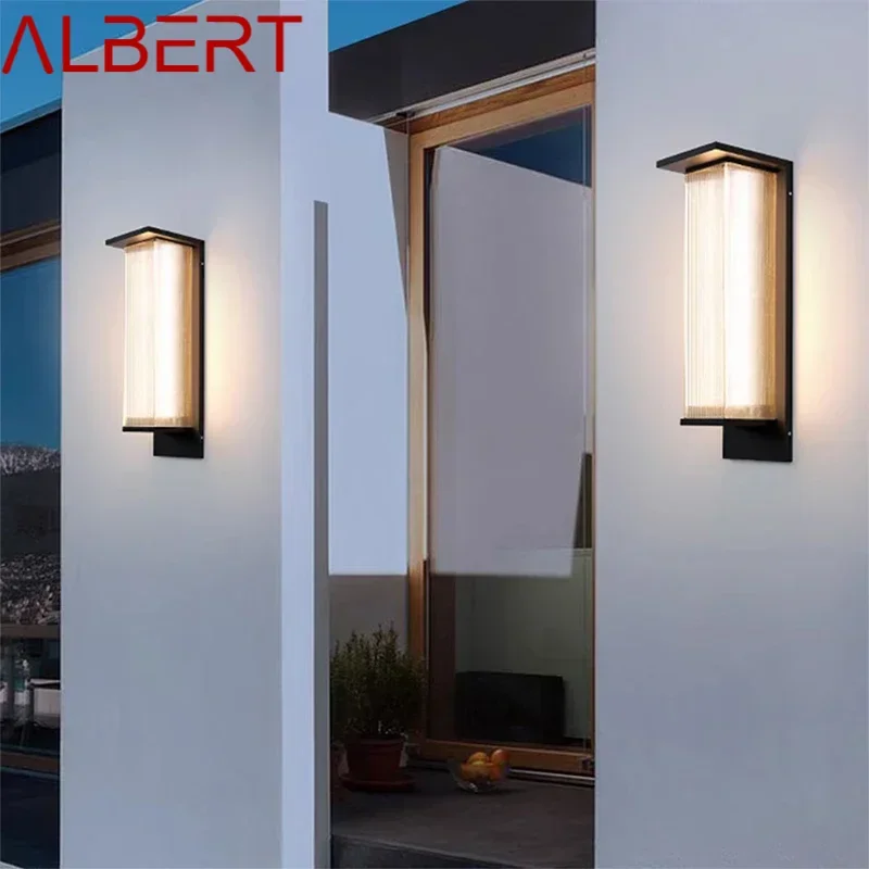 ALBERT Contemporary Solar Outdoor Waterproof Wall Lamps Simplicity Creative Balcony Hallway Courtyard Villa Gate Hotel