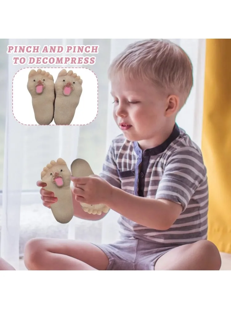 Lingua in silicone morbido che attacca il giocattolo per spremere il piede grande, nuovo tipo di giocattolo di decompressione, regalo di espressione divertente a rimbalzo lento