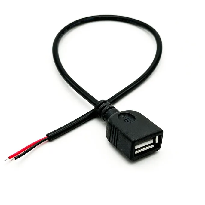 20Pcs 30cm Power Supply Cable 2 Pin USB Female Male Wire Jack Charger Charging Cord Extension Connector