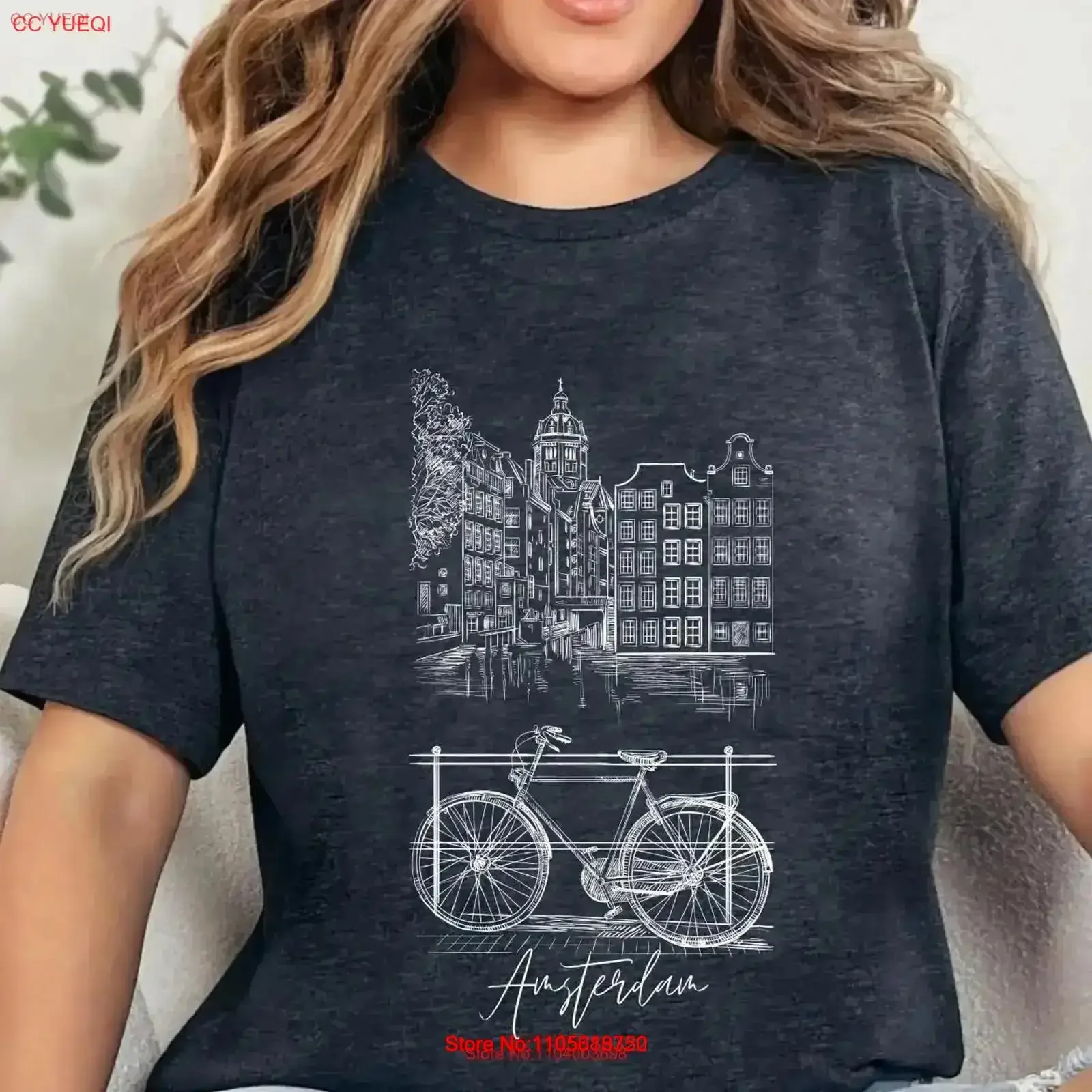 Amsterdam T Shirt Travel Netherlands Crewneck vintage Washed Soft Comfortable designer clothes Stylish Versatile Casual
