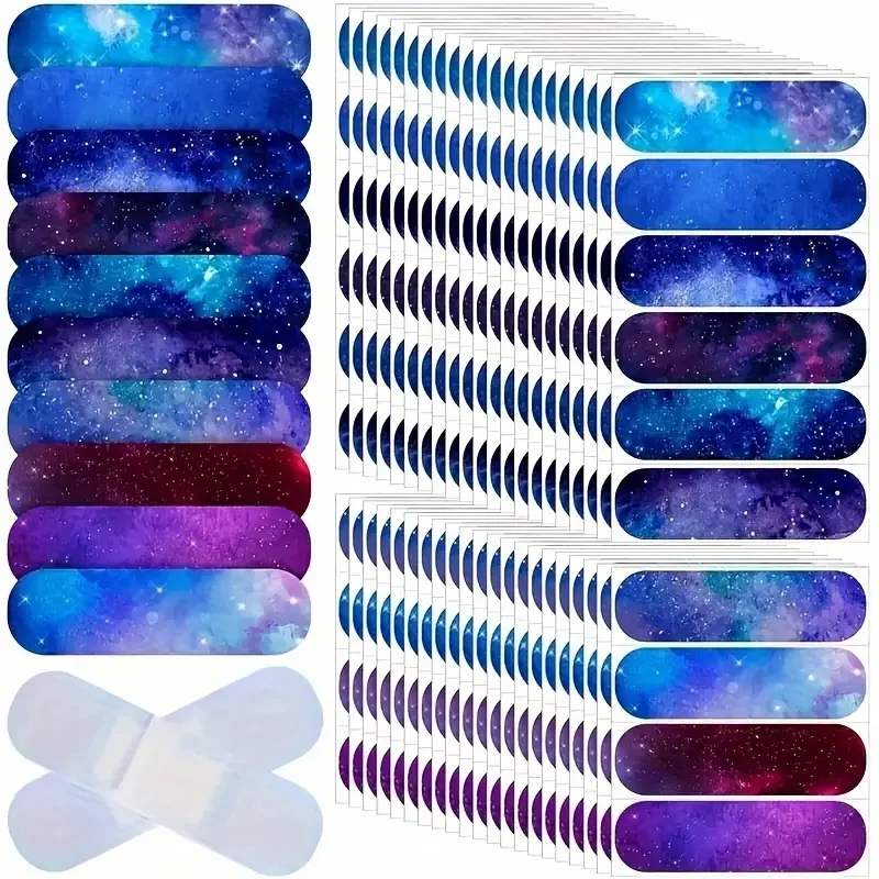 30Pcs 50Pcs Flexible PE Bandages With Blue Starry Sky Pattern Strong Adhesion Comfortable Wear Daily Protection For Minor Scratc