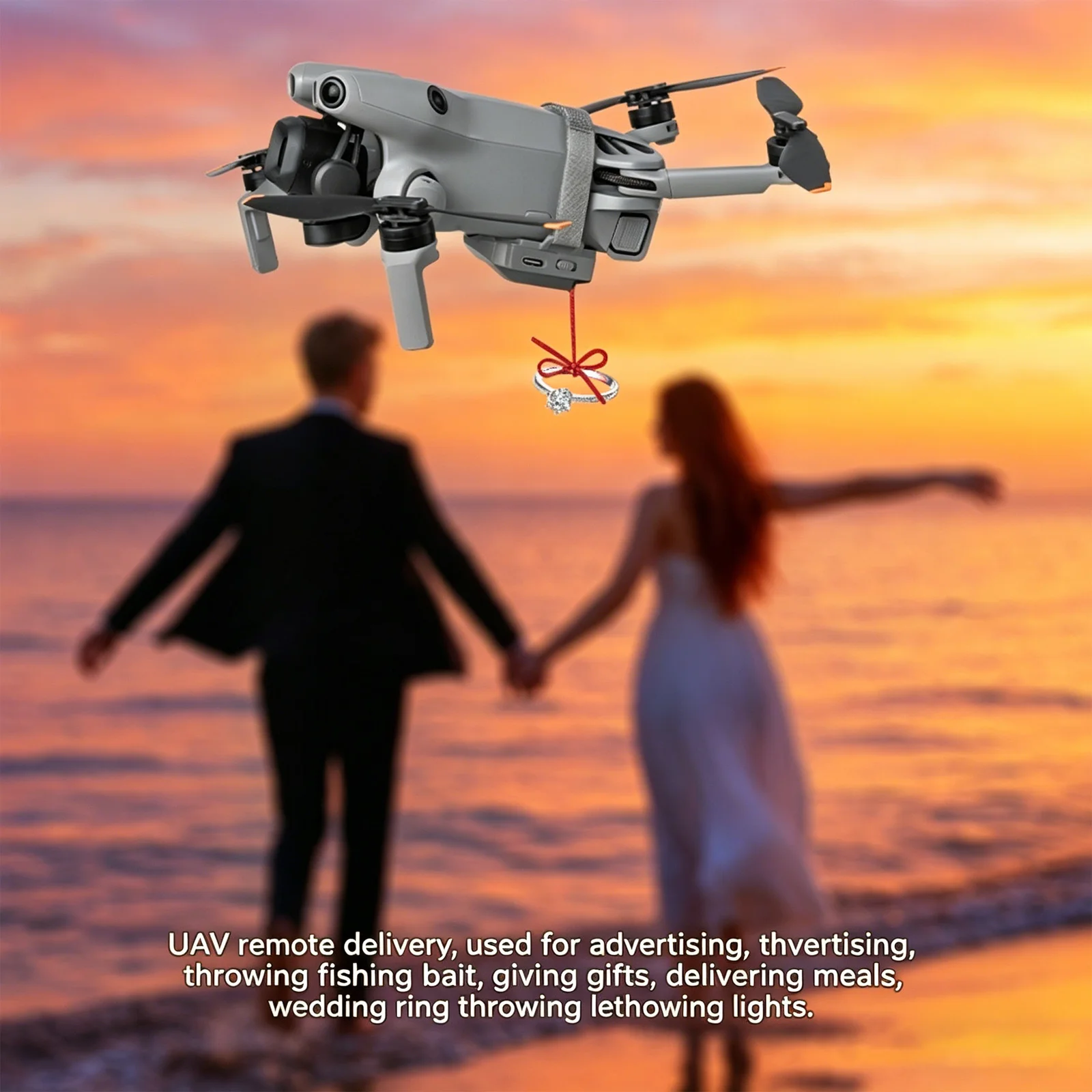 Mini 4 Pro Airdrop System for DJI Mini 5 Pro Drone Fishing Bait Delivery Marriage Proposal Device Wedding Ring Gift Thrower