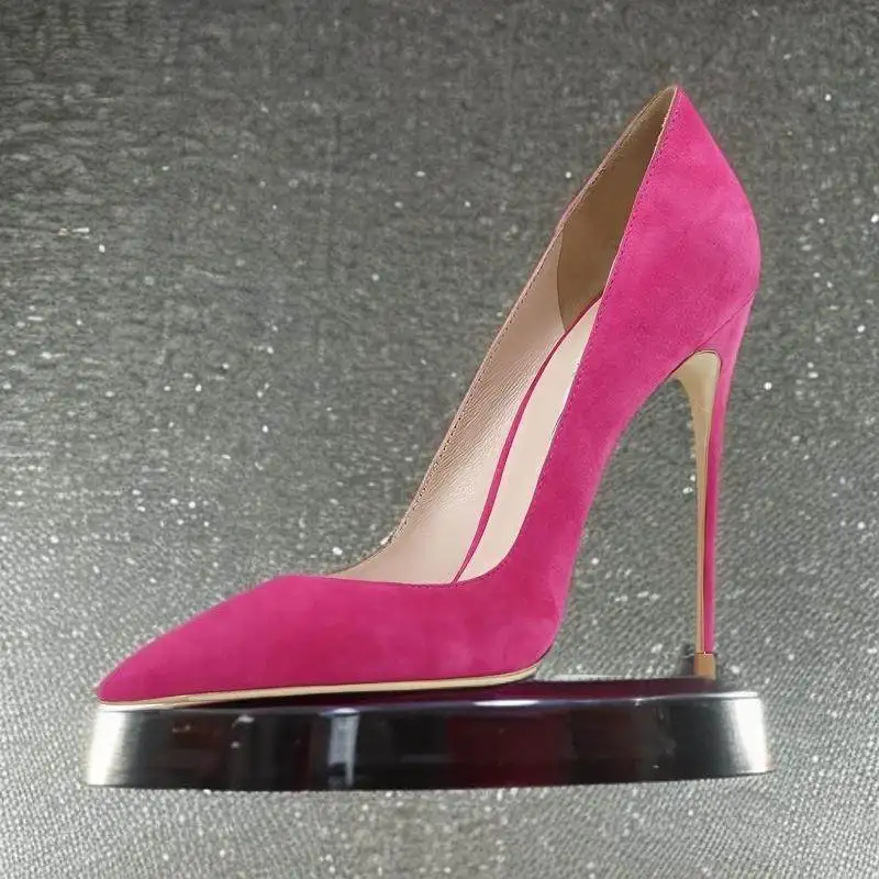 Loook Store 2026 New Style Peach Red Light Grey Purple Green Blue Anti Suede Pointed Fine Heels（35-46）