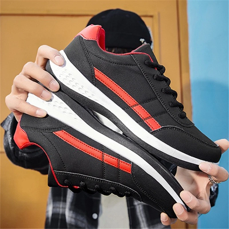 Pu Leather Men Shoes Sneakers Trend Casual Breathable Leisure Male Sneakers Non-Slip Footwear Vulcanized Shoes Tenis Masculino