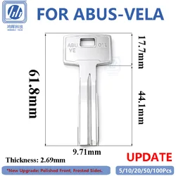 5/10/50/100 Pcs Key Blank Copper Hi-Rel VELA Thickness 2.4mm Silver Color for Door Lock Locksmith New Update