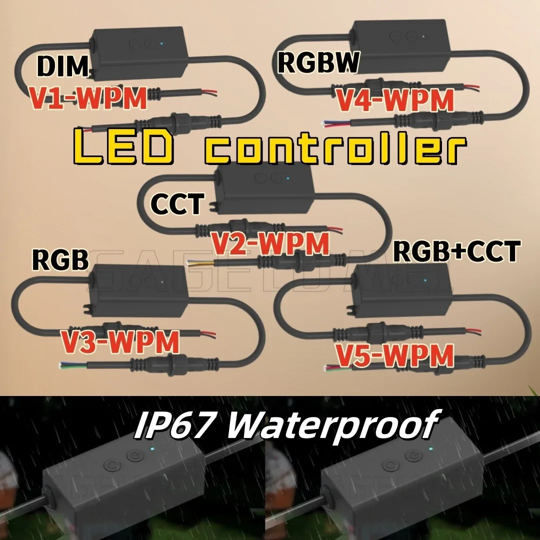 V1 2 3 4 5-WPM Skydance RF dimmable CCT RGB RGBW RGB+CCT LED controller with 1/2/3/4/5 channel constant voltage output 2-Button
