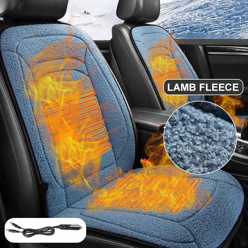 

Чехол на автомобильное сиденье с подогревом, 12 В, подушка для сиденья с быстрым подогревом, теплые плюшевые чехлы с подогревом автомобильных сидений, защитная подушка для авто подогрева сидений, коврик