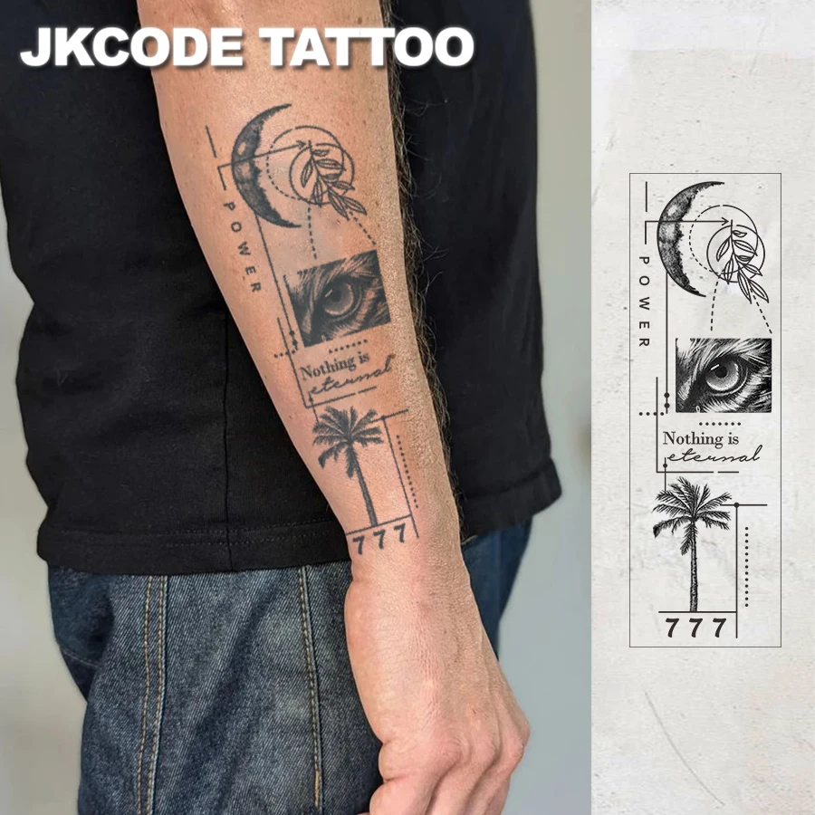 Waterproof Design Semi-Permanent Tattoos, New Moon-Cat Eye-Coconut