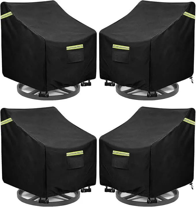 

Waterproof Outdoor Swivel Chair Covers 4 Pack, Heavy Duty Patio Furniture Cover for Rocking Chairs, 29x31x38.5 Inches Black