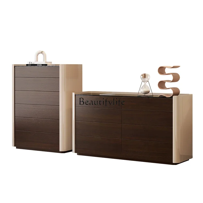 

Z.Italian Minimalist Chest of Drawers Light Luxury Bedroom Modern Minimalist Locker High-End