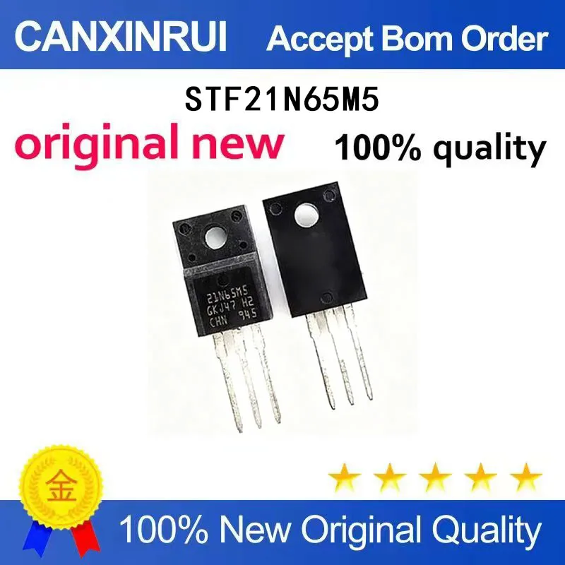 

(5-100 Pieces) Brand new original STF21N65M5 21N65M5 TO-220 plastic sealed spot chip