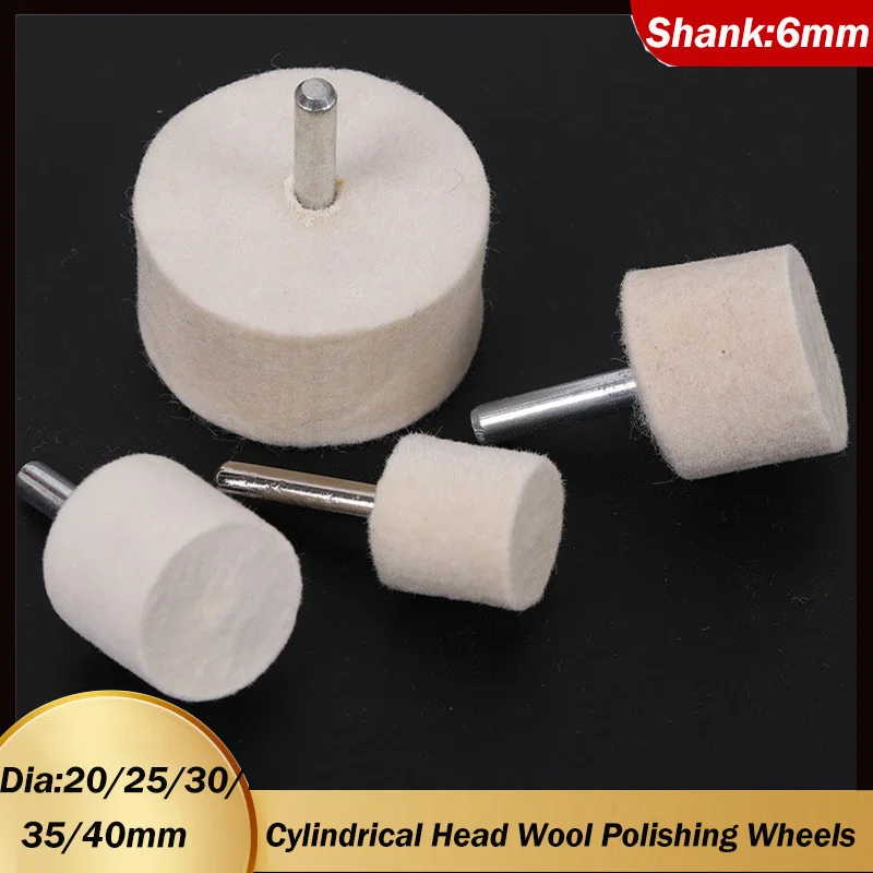6mm Shank Wool Polishing Wheels for Dremel Felt Buffing Pads Jewelry/Metal Polishing & Rotary Tool Accessories