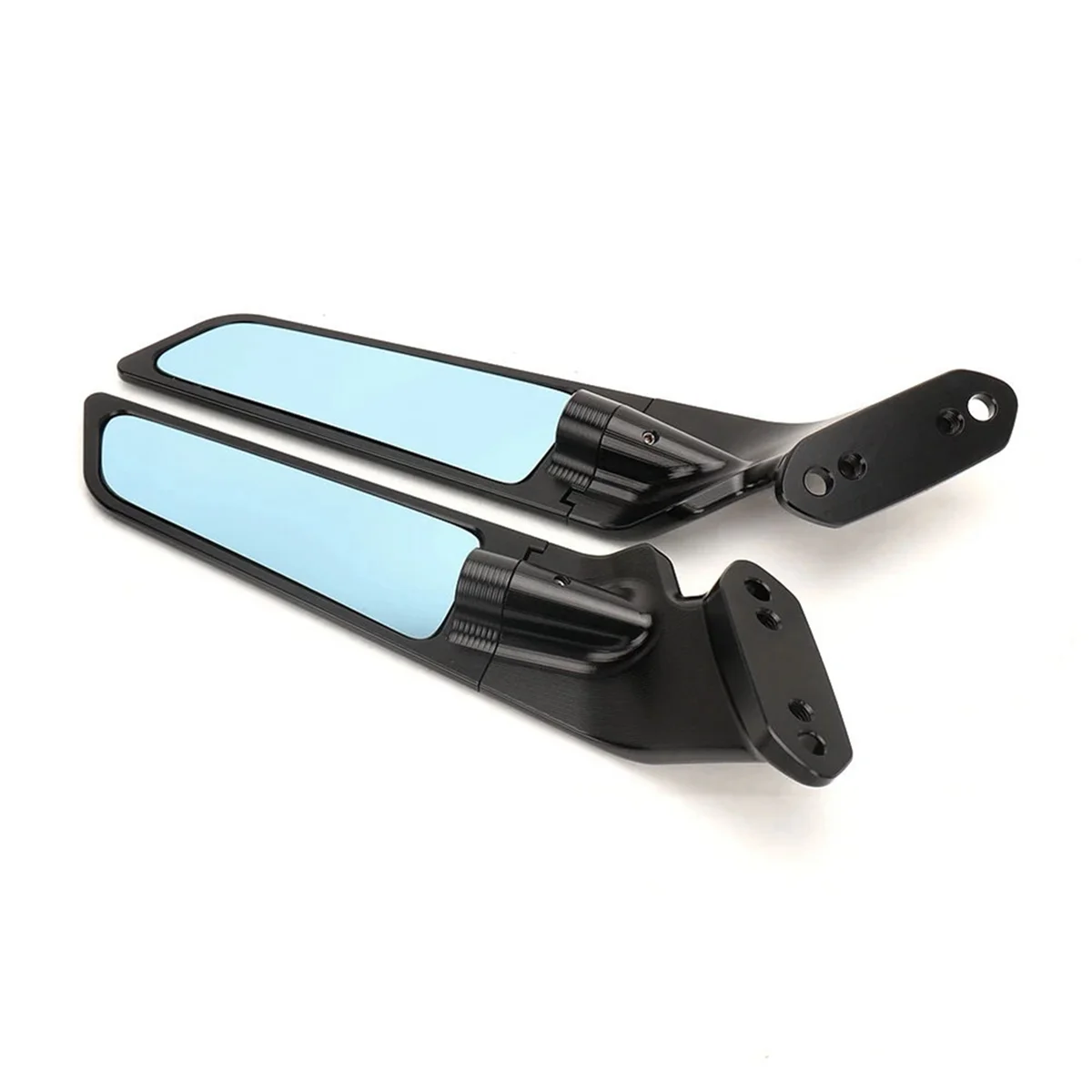 Motorcycle Mirror Blue Anti-Glare Wind Wing Rotating Rearview Mirror Kit for Kawasaki NINJA 636 ZX-6R ZX6R