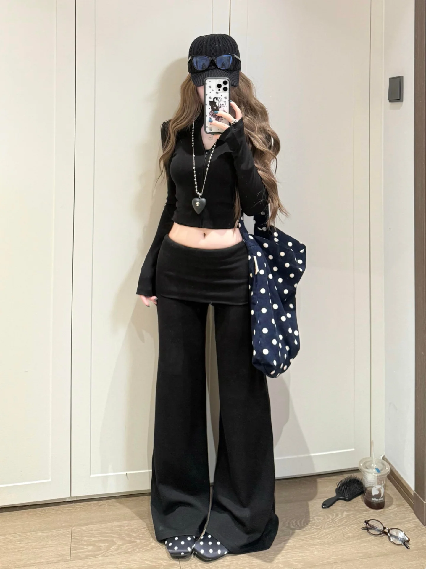 

Extended 80 Bla Micro Flared Yoga Pants Women's Casual Loose Fit High Waist Spring Summer Faion Ladies Wide Leg Pants