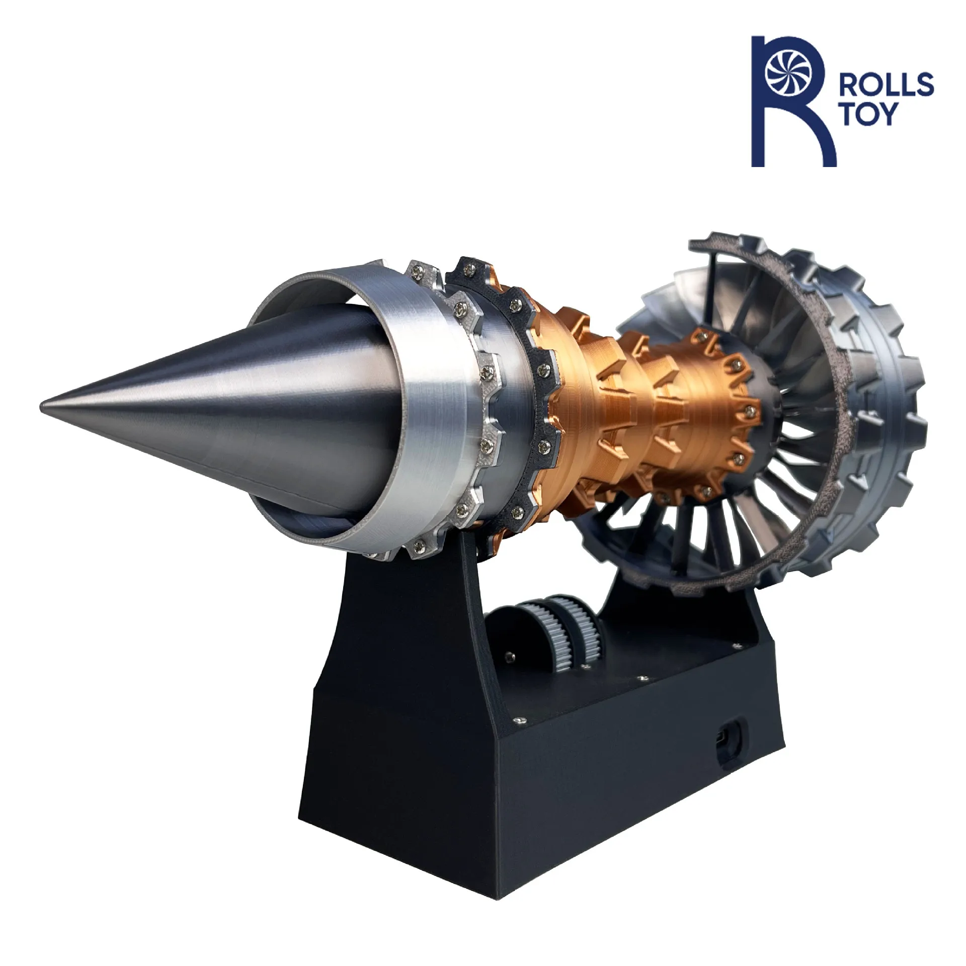 

Aviation turbofan aircraft engine model assembled scientific experimental aircraft jet engine can be started