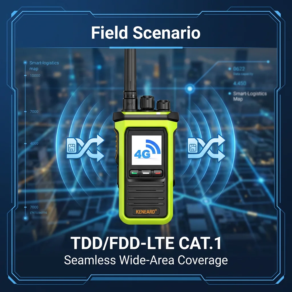 4G LTE PoC Radio Dual SIM Auto-Switching 3000mAh Long Standby Walkie Talkie for Hospitality Logistics Security