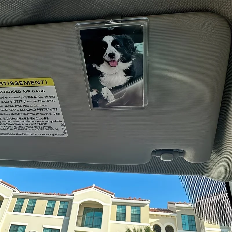 1PC Magnetic Car Sun Visor Photo Clips, Transparent Acrylic Photo Holders with Simple Clip-On Structure. Durable & Elegant Car